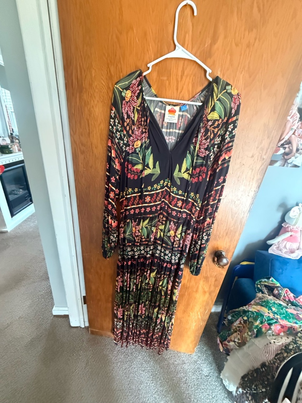 FARM Rio Black Floral Tie-Front Maxi - Picture 2 of 3